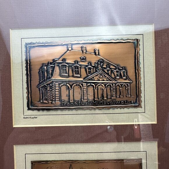 Echt Kupfer VTG W. Germany Copper Travel/Post Card Set of 3 in a Matted Framed‎ - Picture 9 of 14